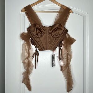 House of CB. Size Small. Brown corset top.